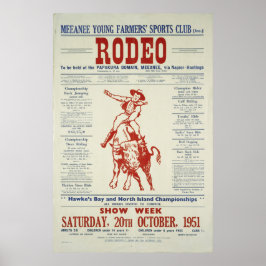 Vintage Rodeo Poster Nya Zeeland