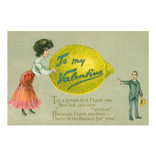 Vintage rolig avvisningsvalentin, ca 1910 fototryck