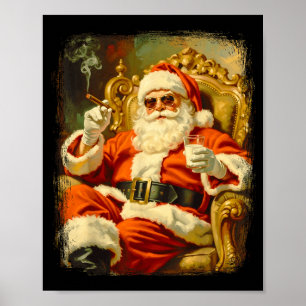Vintage Rolig Cool Stor Boss Santa Poster