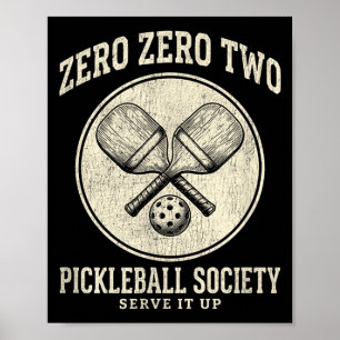 Vintage rolig pickleball-sällskap noll noll två poster
