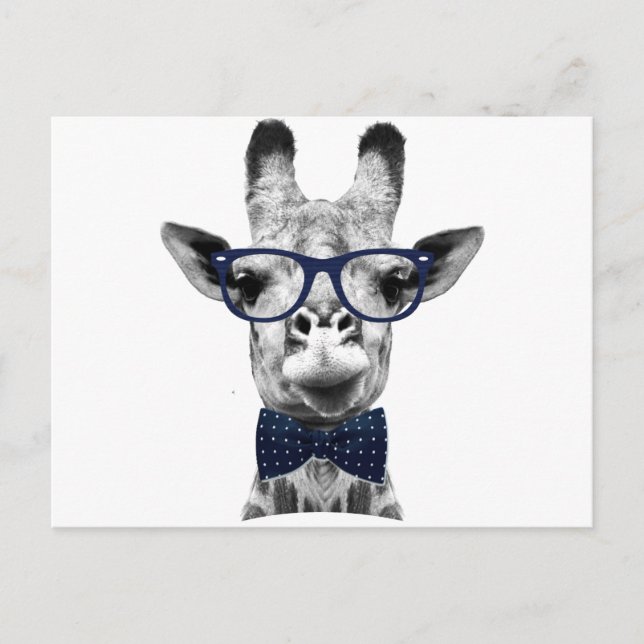 Vintage roligt Giraffe Vykort (Framsida)