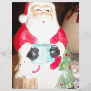 Vintage Roligt Santa with Snö Art Print