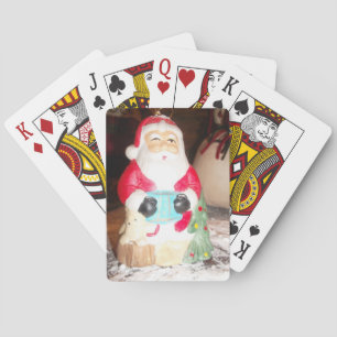 Vintage Roligt Santa with Snö Art Print Kortlek