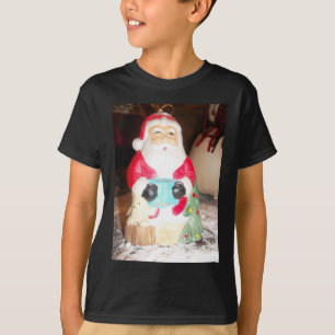 Vintage Roligt Santa with Snö Art Print T-shirt