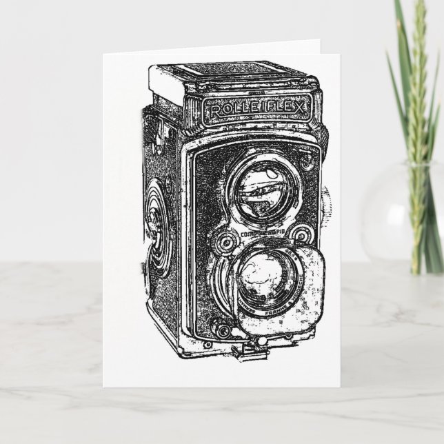 Vintage Rolleiflex-kamera Kort (Framsida)