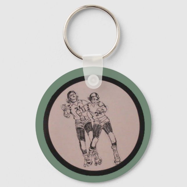 Vintage Roller Derby Program täcker konst Nyckelring (Framsida)