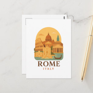 Vintage Rom Colosseum & Pantheon vykort