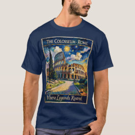 Vintage Rom Colosseum Starry Night Impressionist T Shirt