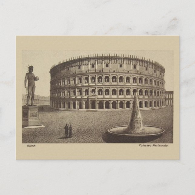 Vintage Rom Colosseum Travel Postcard Vykort (Framsida)