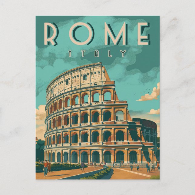 Vintage Rom Colosseum Vykort (Framsida)