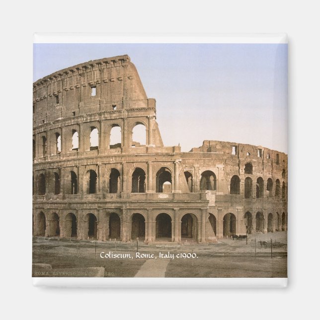 Vintage Rom Italien, Colosseum c1900 Magnet (Framsidan)