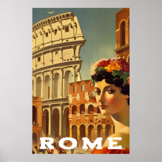 Vintage Rom Italien Resa Colosseum Dam Poster