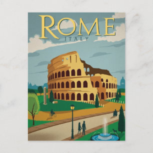 Vintage Rom Italien Resor Postkort Vykort