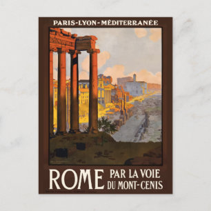 Vintage Rom Italien Roman Forum Tåg Travel Vykort