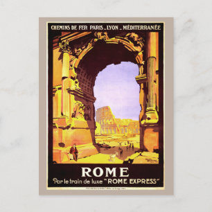 Vintage Rom Italien Travel by Tåg Tourism Vykort