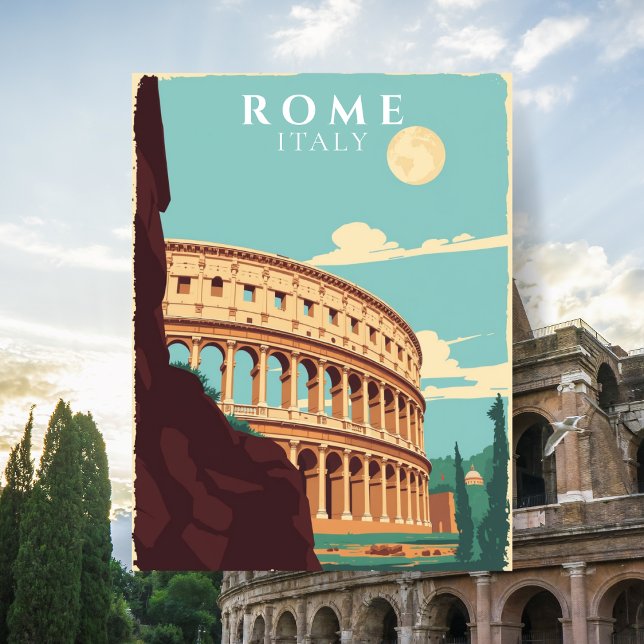 Vintage Rom Italien Travel Colosseum Vykort (Vintage Rome Italy Travel Colosseum Postcard)