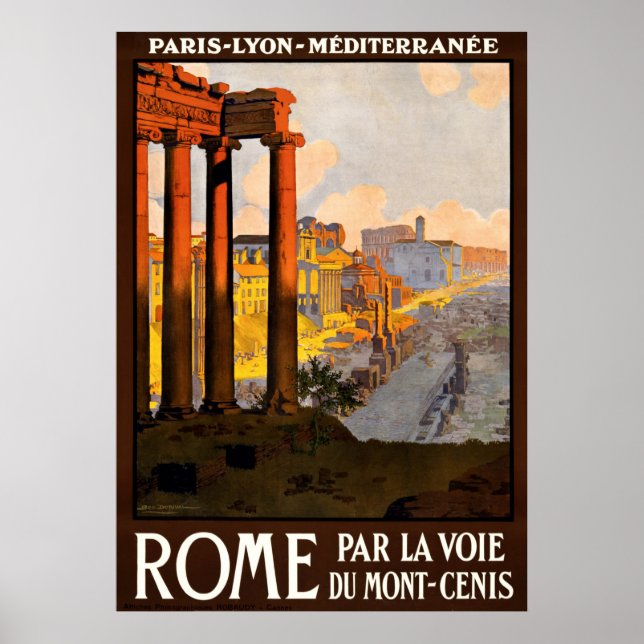 Vintage Rom Italien Travel Poster (Framsidan)