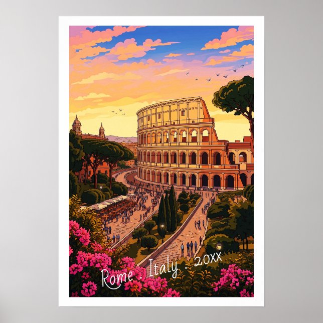 Vintage Rom Kolosseum Italien Resa Poster (Framsidan)