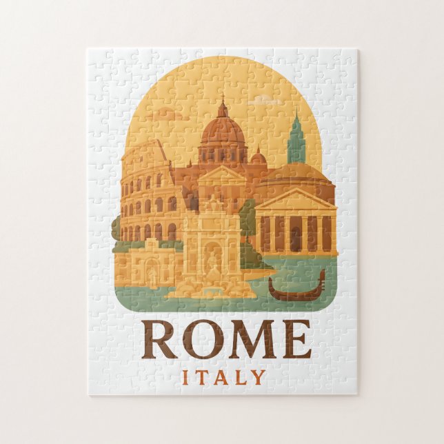 Vintage Rom-pussel – Colosseum & Pantheon Retro Pussel (Vertikal)