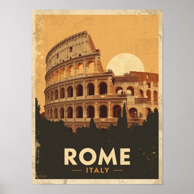 Vintage Rom Travel Poster (Framsidan)