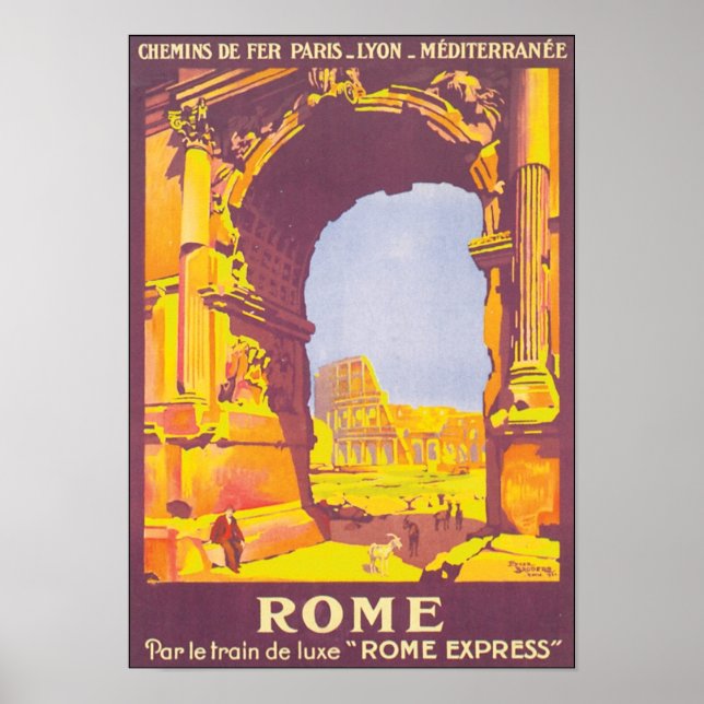 Vintage Rom Travel Poster (Framsidan)