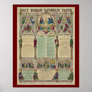 Vintage Roman Catholique Faith Infografik Poster