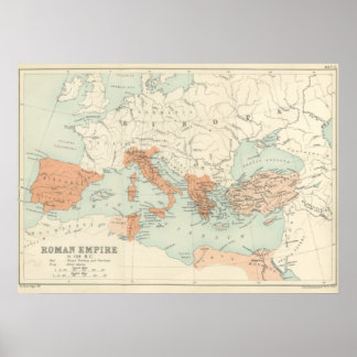Vintage Roman Empire Karta 1895 Poster