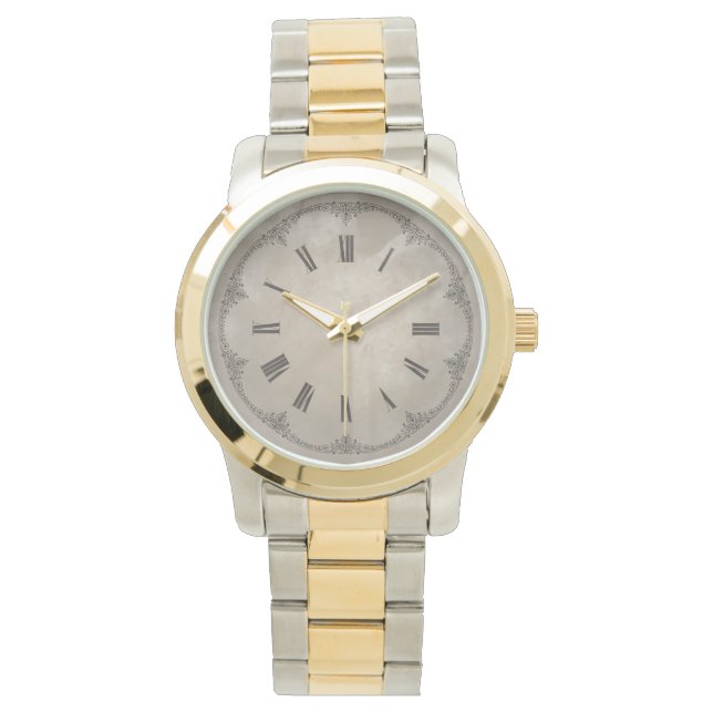 Vintage Roman Numerals Ornamental Watch Armbandsur (Framsida)