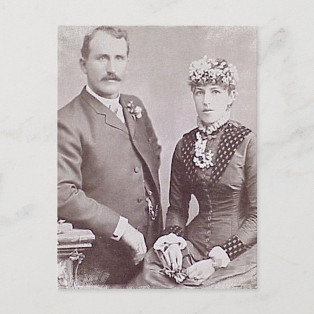 Vintage Romantic Bride and Groom Photos Vykort (Framsida)