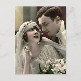 Vintage Romantic Bröllop Vykort