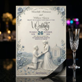 Vintage Romantic Chapel Wedding Inbjudningar