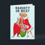 VINTAGE ROMANTIC CHRISTMAS-KORT FÖR WIFE HELGKORT<br><div class="desc">NAUGHTY ELLER NICE? RETRO-KORT FÖR WIFE</div>