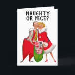 VINTAGE ROMANTIC CHRISTMAS-KORT FÖR WIFE HELGKORT<br><div class="desc">NAUGHTY ELLER NICE? DU VET VILKEN JAG FÖREGÅR KORT</div>