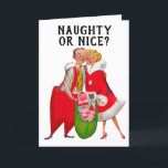 VINTAGE ROMANTIC CHRISTMAS-KORT FÖR WIFE HELGKORT<br><div class="desc">NAUGHTY ELLER NICE? DU VET VILKEN JAG FÖREGÅR KORT</div>
