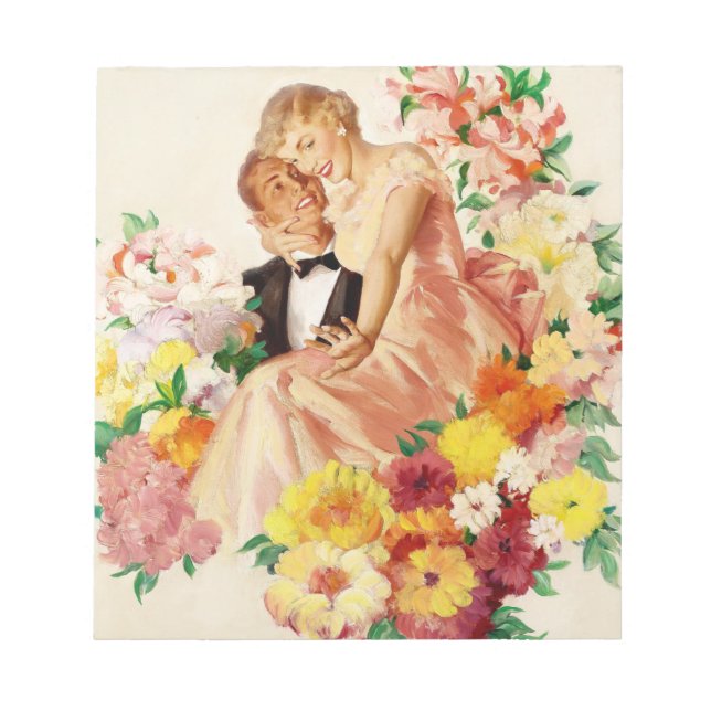 Vintage Romantic Couple Anteckningsblock (Framsida)