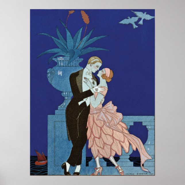 Vintage Romantic Couple ~ Oui Poster (Framsidan)