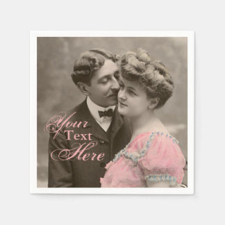 Vintage Romantic Couple Pappersservett