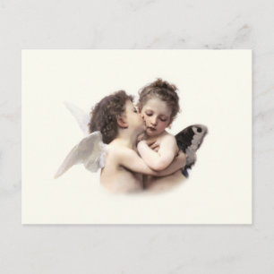 Vintage Romantic First Kiss Cupid och Psyche Vykort