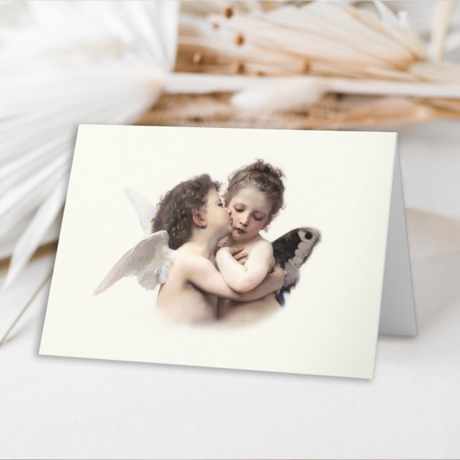 Vintage Romantic First Kiss Valentine Helgkort (Skapare uppladdad)