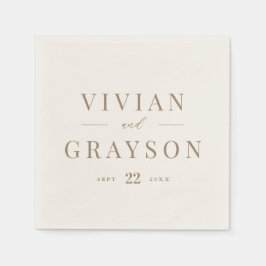 Vintage Romantic Guld och Elfenbenskusten Bröllop  Pappersservett