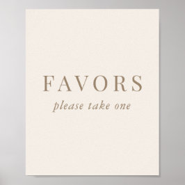 Vintage Romantic Guld och Ivory Weddin Favors-teck Poster