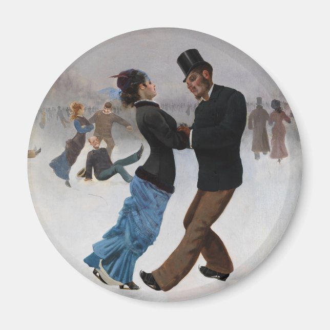 Vintage Romantic Ice-Skater Magnet (Framsidan)
