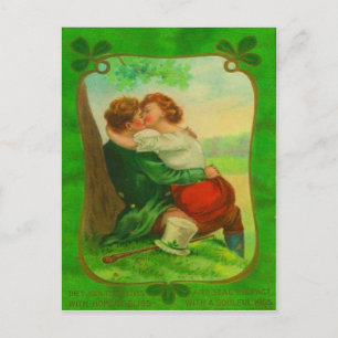 Vintage Romantic Irish lite St patrick's day Vykort