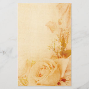 Vintage Romantic Ro Parchment Stationery Brevpapper