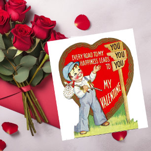 Vintage Romantic Valentindagen Anteckningskort