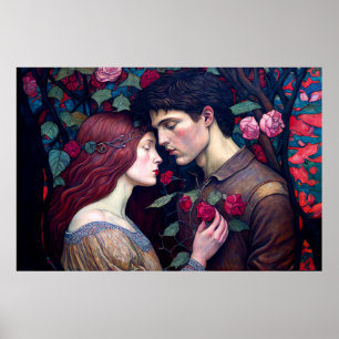 Vintage Romantik Älskare par Poster