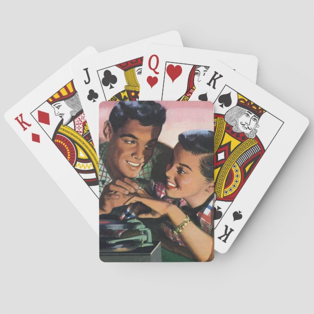 Vintage Romantik, högskolesjörer i Kärlek Casinokort (Baksidan)