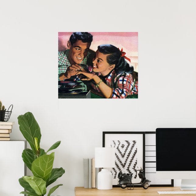 Vintage Romantik, högskolesjörer i Kärlek Poster (Hemmakontoret)