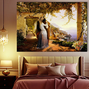 Vintage Romantik i Italien Arbetsytans utskrift av Canvastryck