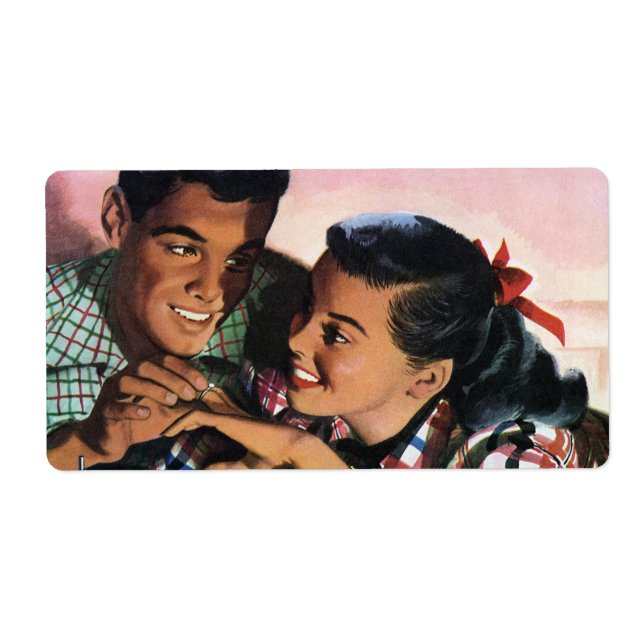 Vintage-romantik, kära skolpojkvänner fraktsedel (Framsidan)